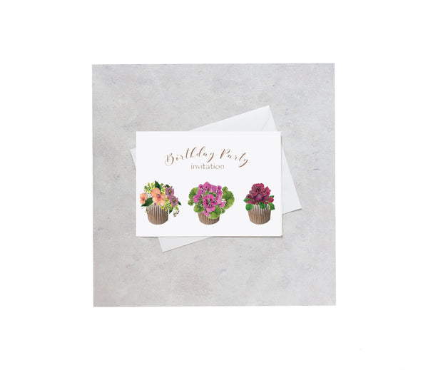 invitation Happy Birthday Note Cards by Observations Paper l Printable Download