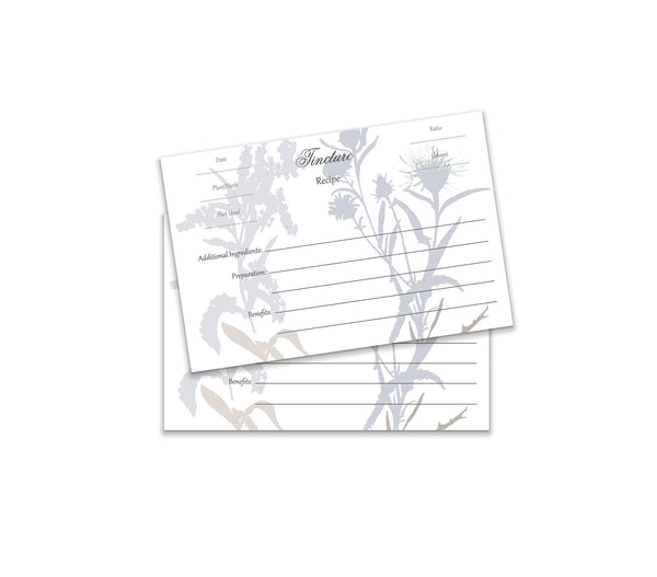Tincture Recipe Cards by Observations Paper l Printable Dowwnload