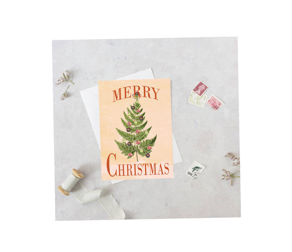Fern Tree Marry Christmas Greeting Card