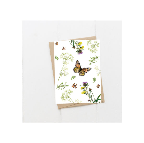 Monarch Butterfly Herb Greeting Card