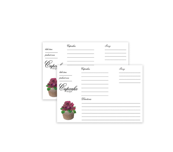 Cupcake Recipe Cards by Observations Paper